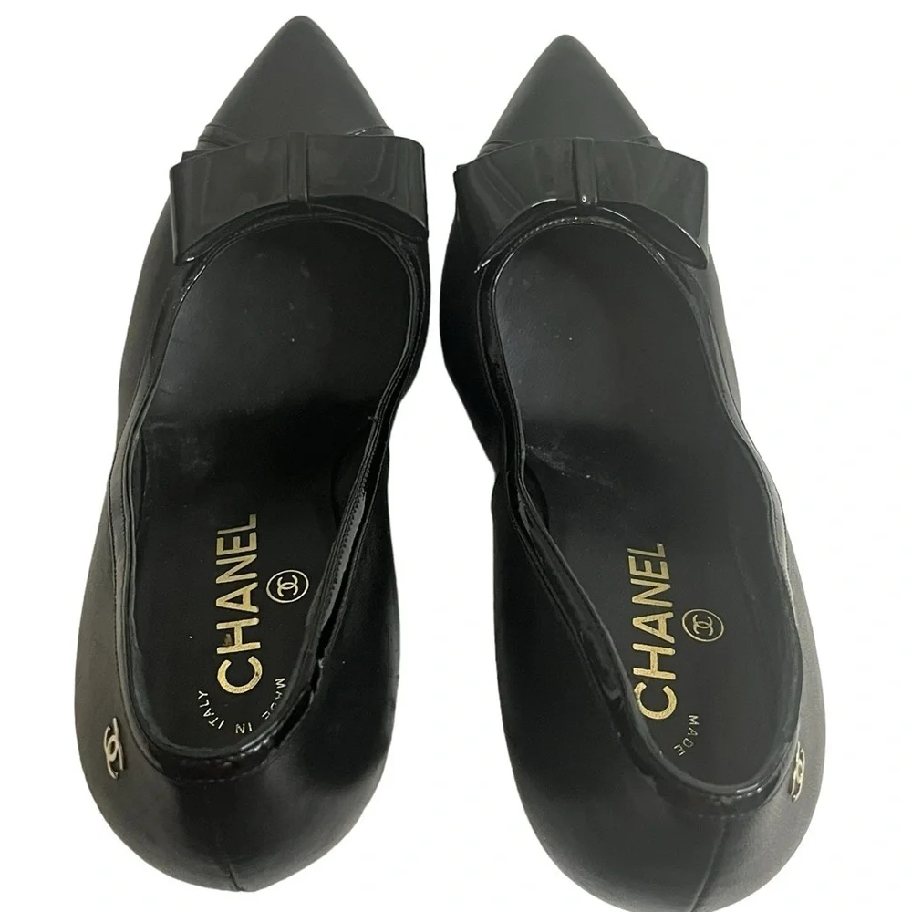 Chanel women black heels size 8.5